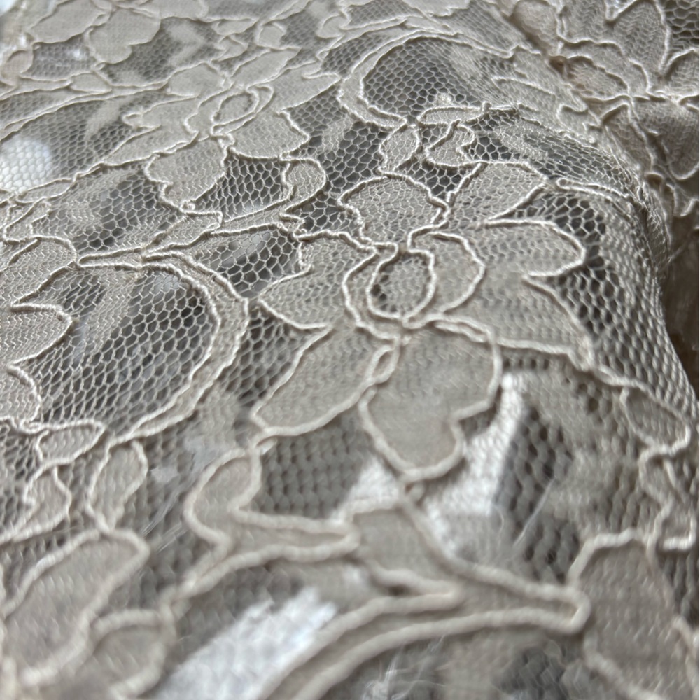 PVC Nude Lace Shrug Puffer Cap Sleeve